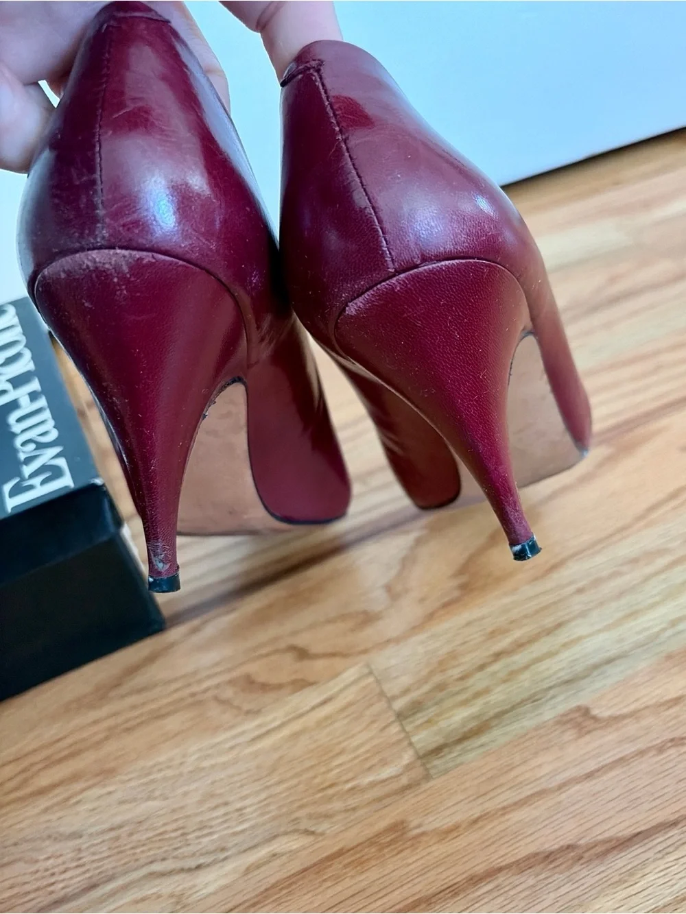 Vintage Evan-Picone Chianti Burgundy Leather Pumps Made in Spain 8N